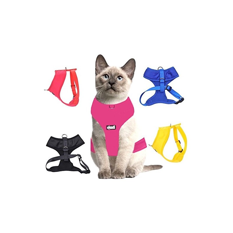 Dexil Luxury Cat Harness Padded and Water Resistant (Black L-XL)