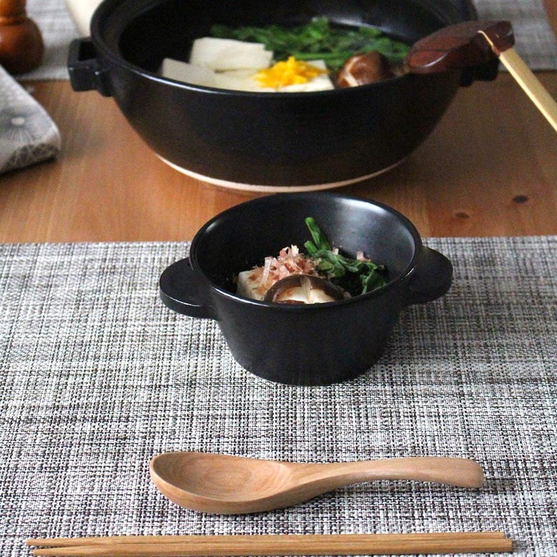 &NE NMT-077-BK Banko Ware Small Bowl, Black