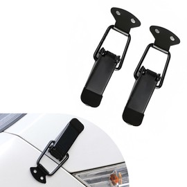 Diamall 2 PCS Car Bumper Clip Hasp, Fashion Front Bumper Holder Clips Decoration, Auto Bumper Security Hook Lock Clips Kit, Universal Bumper Quick Release Fasteners for Cars, Trucks, SUVs (Black)