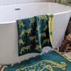 furn. Leopard Hand Towel, Cotton, Teal,50 x 85cm