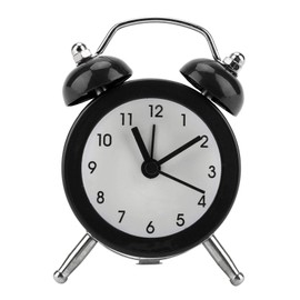 Mini reloj despertador portátil, reloj de viaje de 3 pulgadas que no hace tictac, reloj despertador analógico para mesita de noche, funciona con pilas, reloj de campana doble para niños, estudiantes,