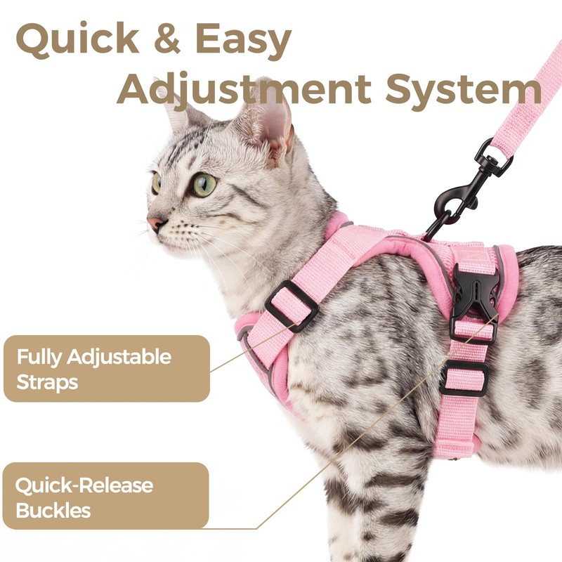 pangdi Cat Harness and Leash Set Escape Proof Tactical Small