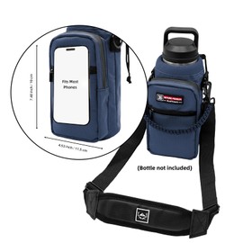 NATURE PIONEOR Insulated Water Bottle Holder with Shoulder Strap for 36oz Sports Water Jugs Bottles, Carrier/Pouch Sleeve for Outdoor Camping, Hiking,Gym