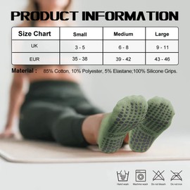 Ozaiic Yoga socks for men and women, stopper socks, non-slip socks, barefoot, non-slip, pilates, hospital, home, socks with nubs, 3 Pairs-White/Blue/Green