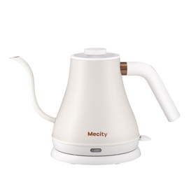 Mecity Electric Kettle Stainless Steel Gooseneck Water Kettle Water Boiler for Pour Over Coffee Fast Heating, Auto Shut Off, 27 fl oz, 1000W, Milk White