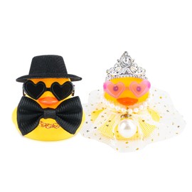 Muyohix 2er-Set Quietscheente Braut und Bräutigam, Hochzeitsgeschenke für Brautpaar, Lustige Brautpaar Figuren, Auto Deko Hochzeit, Geschenk für Zeremonie, Souvenir, Heiratssegen