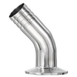 PATIKIL 45 Degree Elbow Tri Clamps Hose Barb, 1in OD Sanitary Hose Barb Pipe Fitting Tube 50.5MM Ferrule (for 1.5" Tri Clamps) 304 Stainless Steel