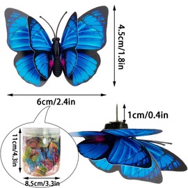 Push Pins for Cork Board, 30PCS Big Thumb Tacks,3D Butterfly Tacks Push Pin,Double Layered Butterfly Decorative Thumbtacks for Bulletin Board,Colorful Butterfly Pushpins for Photo Office