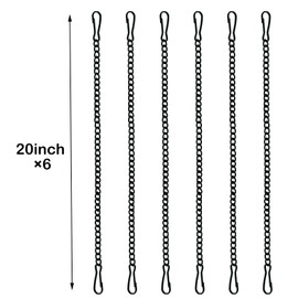 6 Pcs 20 Inch Stained Glass Window Hanging Chain - Black Hanging Chain, Window Art Decor, Patio Garden Outdoor Decorative Hanging Glass Panels Chains