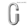 QWORK® Quick Link M12 Chain Links, 304 Stainless Steel Heavy