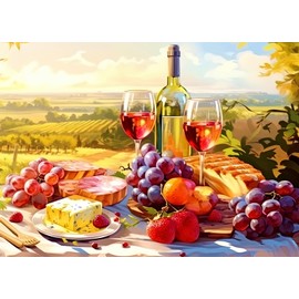 Bullglesup Jigsaw Puzzles for Adults 1000 Pieces, Picnic with Poster Interlock Perfectly Letter on Back No Dust, Home Decor Birthday Party Gift Toy for Men Women Elders Seniors (27.5"x19.6")