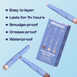 ALLEYOOP 11th Hour Mini Eye Shadow Sticks Set, 4-Piece Makeup Set - Award-Winning 2-in-1 Cream Eyeshadow Stick & Liner - Smudge-Proof and Crease Proof - Easy-To-Apply and Compact for Travel