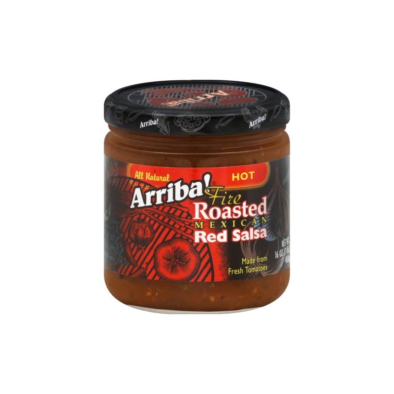 Arriba! Fire Roasted Mexican Red Salsa, Hot, 16-Ounce Jars (Pack