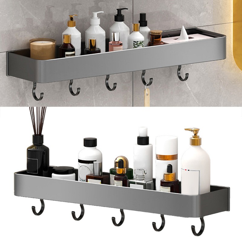 Wall Mounted Storage Shelves for Bathroom Space Aluminium Shower Storage