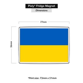 Pixly® Ukraine Flag Fridge Magnet Large Jumbo Size Ukrainian Keepsake Country Souvenir Novelty Refrigerator Magnets Gift