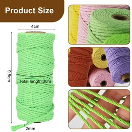 Yuragim Macrame Yarn, Pack of 12, 2 mm x 30 m Macrame Set with Scissors, Macrame Yarn 2 mm, Macrame Cotton Yarn for DIY Crafts, Knitting, Boho Wall Hanging, Decoration, Living Room, Balcony, Bedroom,