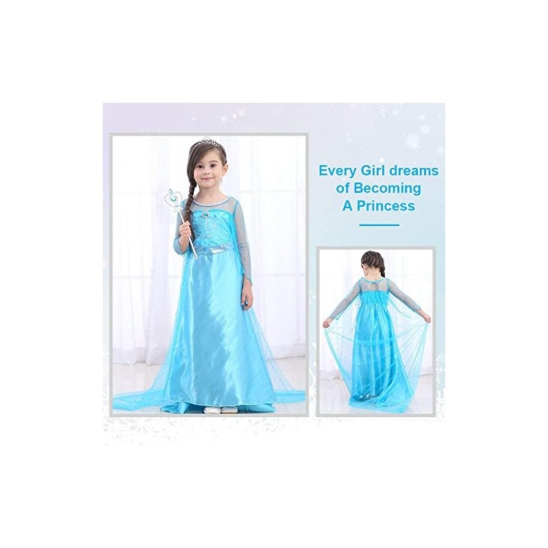 URAQT Princess Dress Costume for Girls Princess Costume Fancy Dress