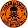 2ND AMENDMENT STICKER 1789 HOMELAND SECURITY BLACK ON RED BUMPER STICKER WINDOW