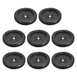 QUARKZMAN Pack of 8 Round Rubber Grommets 1-1/14 Inch (32 mm) ID 1-1/2 Inch (38 mm) Bore Hole Double-Sided Firewall Cable Grommet Electrical Wiring Seal, Black