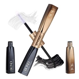 Lash Clusters Glue Bond and Seal Waterproof for Eyelash Clusters 2-in-1 Lash Glue Bond and Seal Strong Hold Gentle Formula Eyelash Glue for DIY Cluster Eyelash Extensions 5ml*2