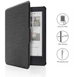 MyGadget Cover compatible with Kobo Clara Colour 2024 | Clara 2E 2022 Magnetic Flip Case - Bookstyle Protector with Elastic Hand Strap - Bright Grey