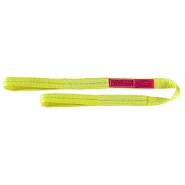 Lift All EE2801DFX3 Polyester Web Eye and Eye Sling, Flat Eye, 2-ply, 1" x 3',Yellow