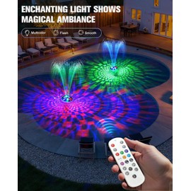Pool Fountain with Remote, High Brightness Above Ground Pool Fountains with Lights Show, Battery Operated Floating Pool Water Fountain, Floating Fountains for Inground Pool-1pc(Purple)