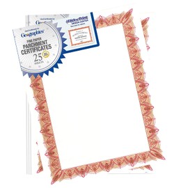 Geographics Blank Certificate Diploma Award with Classic Red Decorative Border, 8.5 x 11" (Pack of 25), (39086)