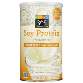 365 Everyday Value, Soy Protein Powder, Unsweetened Vanilla Flavor, 15.63 oz
