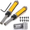Bestgle 2Pcs 1/4" Shank Top and Bottom Bearing Flush Trim