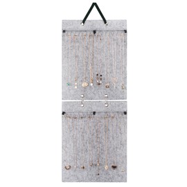 Lolalet Hanging Jewelry Organizer, Necklaces Wall Closet Door Storage, Accessories Jewelry Display for Women Girls -Grey