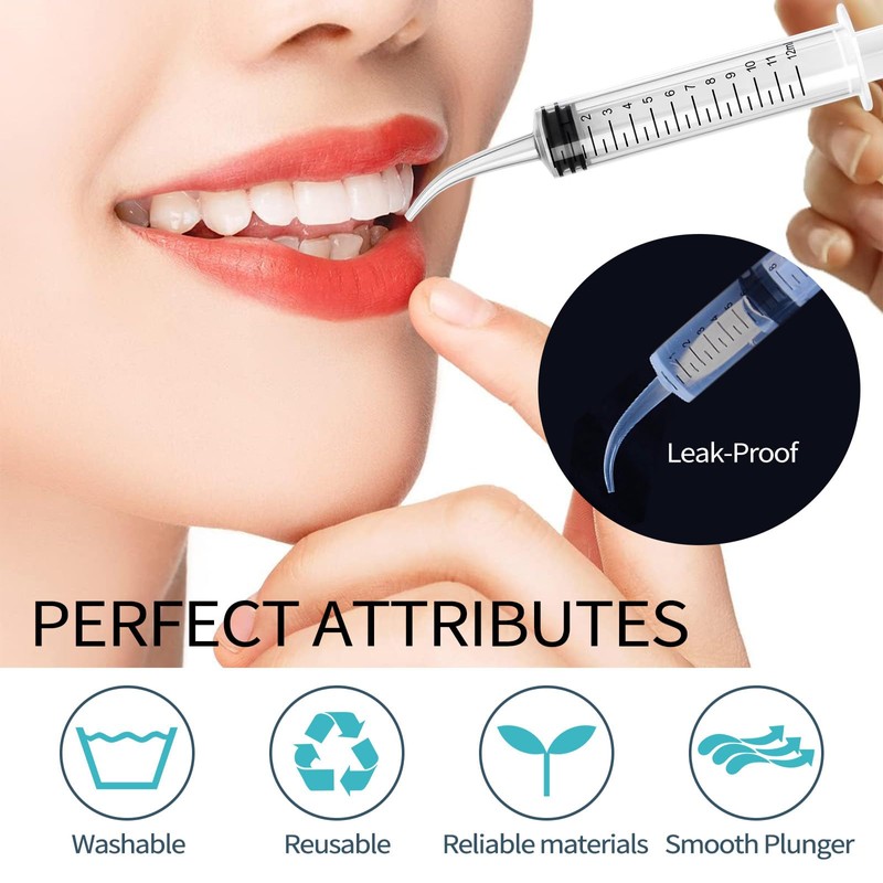 Dental Syringe 12ml Dental Irrigation Syringe with Curved Tip 6