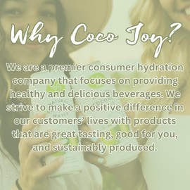CoCo Joy Lean Coconut Water, 100% Coconut Water, Zero Sugar Added, Fresh, Low-Carb, High-Calcium, Nutrient-Rich Drink with Electrolytes, Potassium, and Other Nutrients, 12 pack