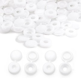 White Screw Caps Covers, 200 Pcs Plastic Hinged Screw Cover Caps White Folding Screws Heads Cover Cap for Covering Screws