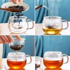 Lezero 13oz Tea Infuser Cups Kits, Glass Mugs with Filter