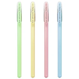 Pentel Hybrid - Milky Gel Rollerball Pen - K108 - Set of 4 Pastel Pens - Green, Yellow, Pink and Blue