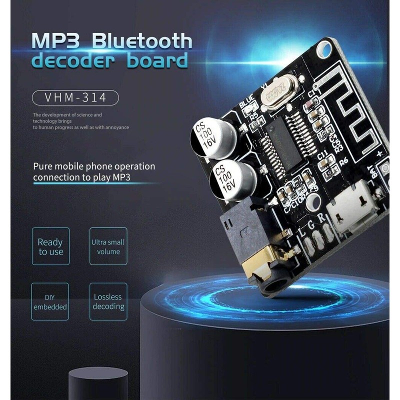 5pcs VHM-314 Bluetooth 5.0 Audio Receiver Lossless Decoder Wireless Stereo