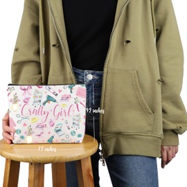 VAMSII Crafting Lover Gift Craft G-irl Makeup Bag Crafter Cosmetic Bag DIY Lover Gift Craft Supplies Hobby Gift (Craft G-irl M)