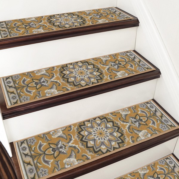 COSY HOMEER-Stair-Treads-for-Wooden-Steps Washable Indoor Stair Treads Non Slip 8" X