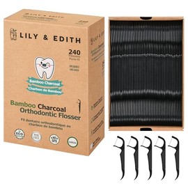 LILY & EDITH Hilo dental ortodóncico para aparatos de ortodoncia para adultos y niños, 240 unidades, palillos de hilo dental Ortho Dental, sin flúor n