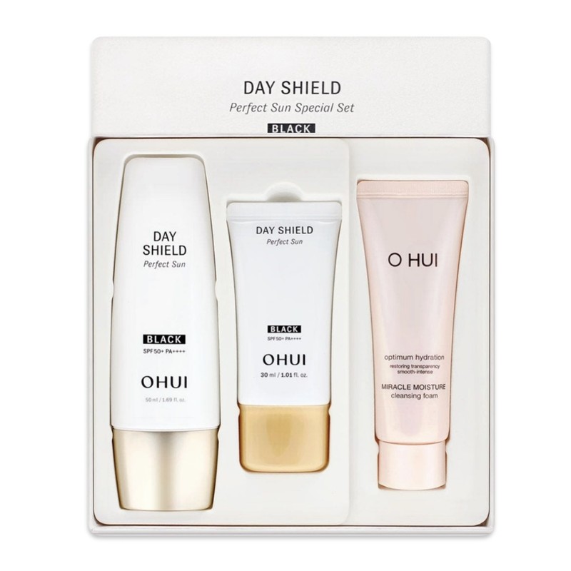 Ohui Day Shield Perfect Sun Black 2-piece set 50ml+30ml+Miracle Cleansing