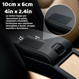 Toppa autoadesiva per riparazioni in pelle MastaPlasta Premium - NERO 10cm x 6cm. Il tuo kit di riparazione istantaneo per divani, sedili auto, borse, giacche e fai da te