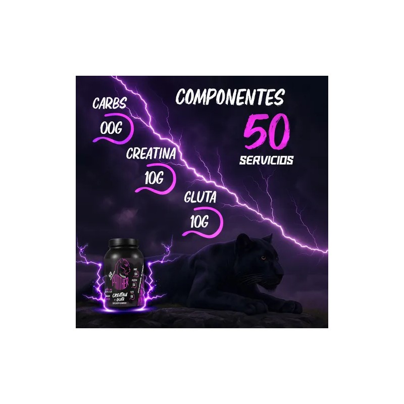 Creatina + Glutamina Panther Protein 1kg Varios Sabores