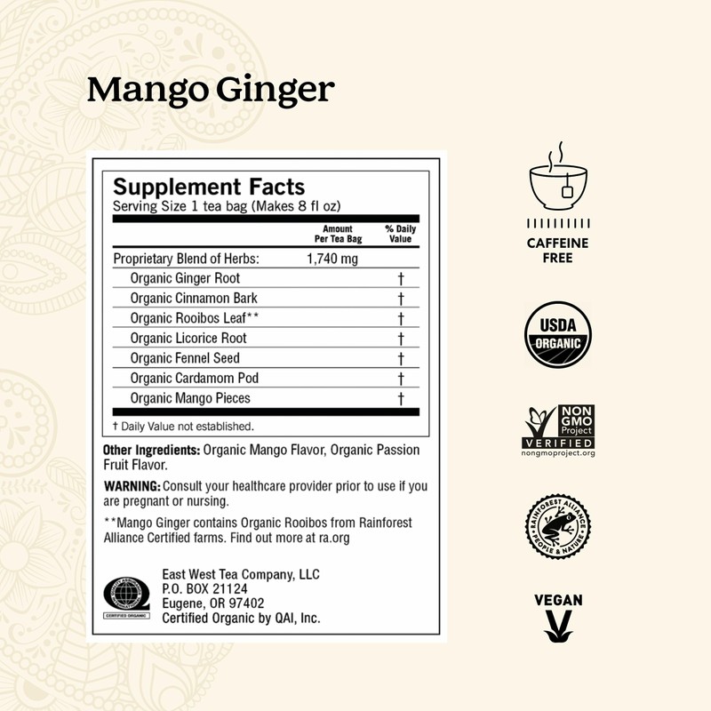 Yogi Tea Mango Ginger - 16 Bags per Pack (4