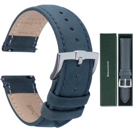 [BRISMASSI ESETTI] Watch Band Quick Release Genuine Leather Watch Band - Elegant Watch Band with Smooth Soft Calfskin Lining for Men and Women - Size 16mm 18mm 19mm 20mm 21mm 22mm, 22 mm