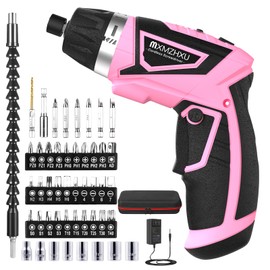 8V Cordless Screwdriver,6+1 Torque Max 10N·m Electric Power Screwdriver with 47 Accessories,180°Pivoting Handle, 2000mAh Rechargeable Screw Gun&Bit Set with LED Light, Flexible Shaft,for Home,Office