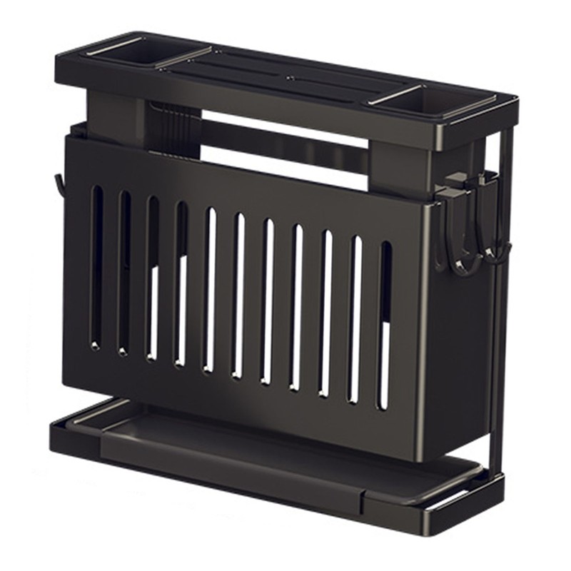 Kitchen Knives Chopstick Rack with Draining Tray Wall Mounted Multifunctional