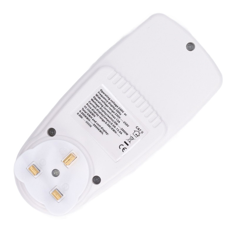 Power Meter Plug with Battery LCD 7 Display Modes Electricity