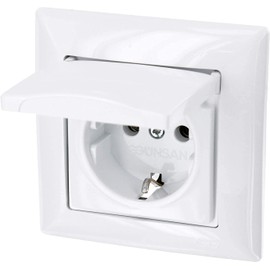Flush-Mounted Socket Cover, Plug-In Terminal, All-in-One, Series G1 Pure White