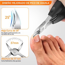 6 Pcs Kit de Cortaúñas para Pies, Alicates para Uñas de Pie de Acero Inoxidable, Corta Uñas Adulto para Mujeres y Hombres, Cortauñas Pico de Aguila Fuerte y Potente para Nails Gruesas